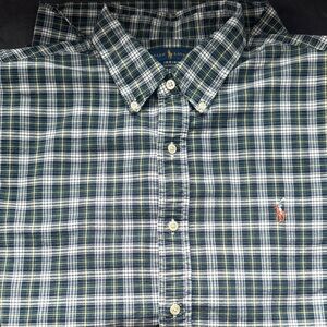 Polo by Ralph Lauren Men's Blue and Yellow Plaid Shirt